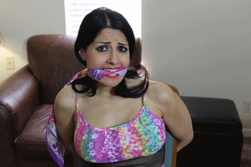 www.boundinthemidwest.com - Hannah Perez Bound And Gagged With Scarves thumbnail